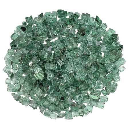 AMERICAN FIRE GLASS 1/2 in Evergreen Reflective Fire Glass, 10 Lb Bag AFF-EVGRRF12-10